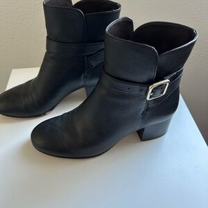 Ann Taylor Black Leather Ankle Booties
